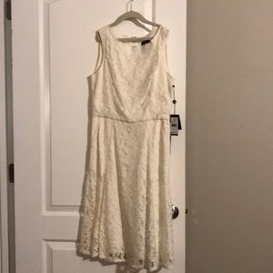 White Adrianna Papell dress